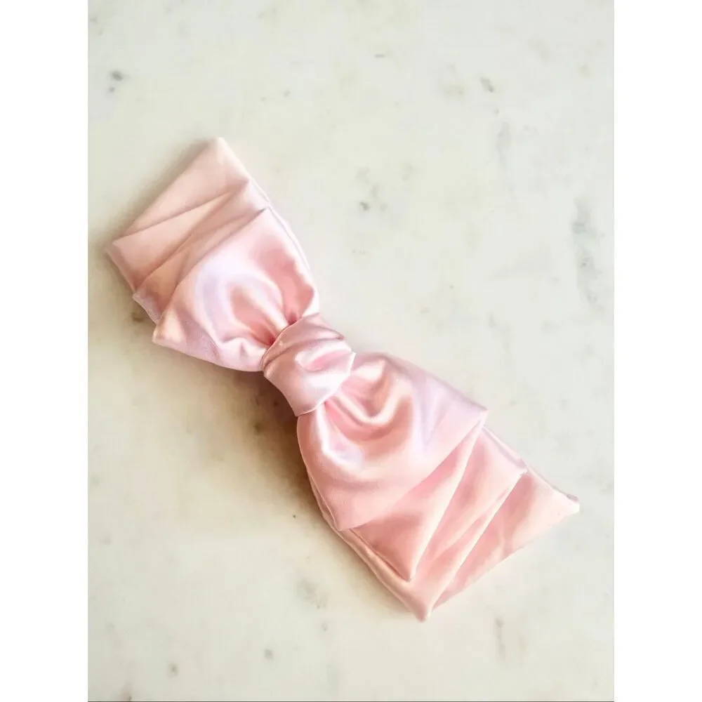 🌸 Blush Pink Satin Hair Bow Barrette